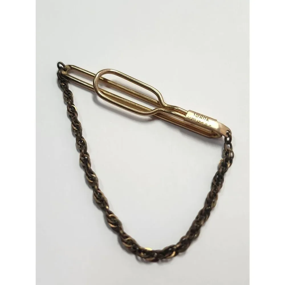 VINTAGE SWANK 1/20 12K GOLD FILLED TIE CLIP/CLASP
